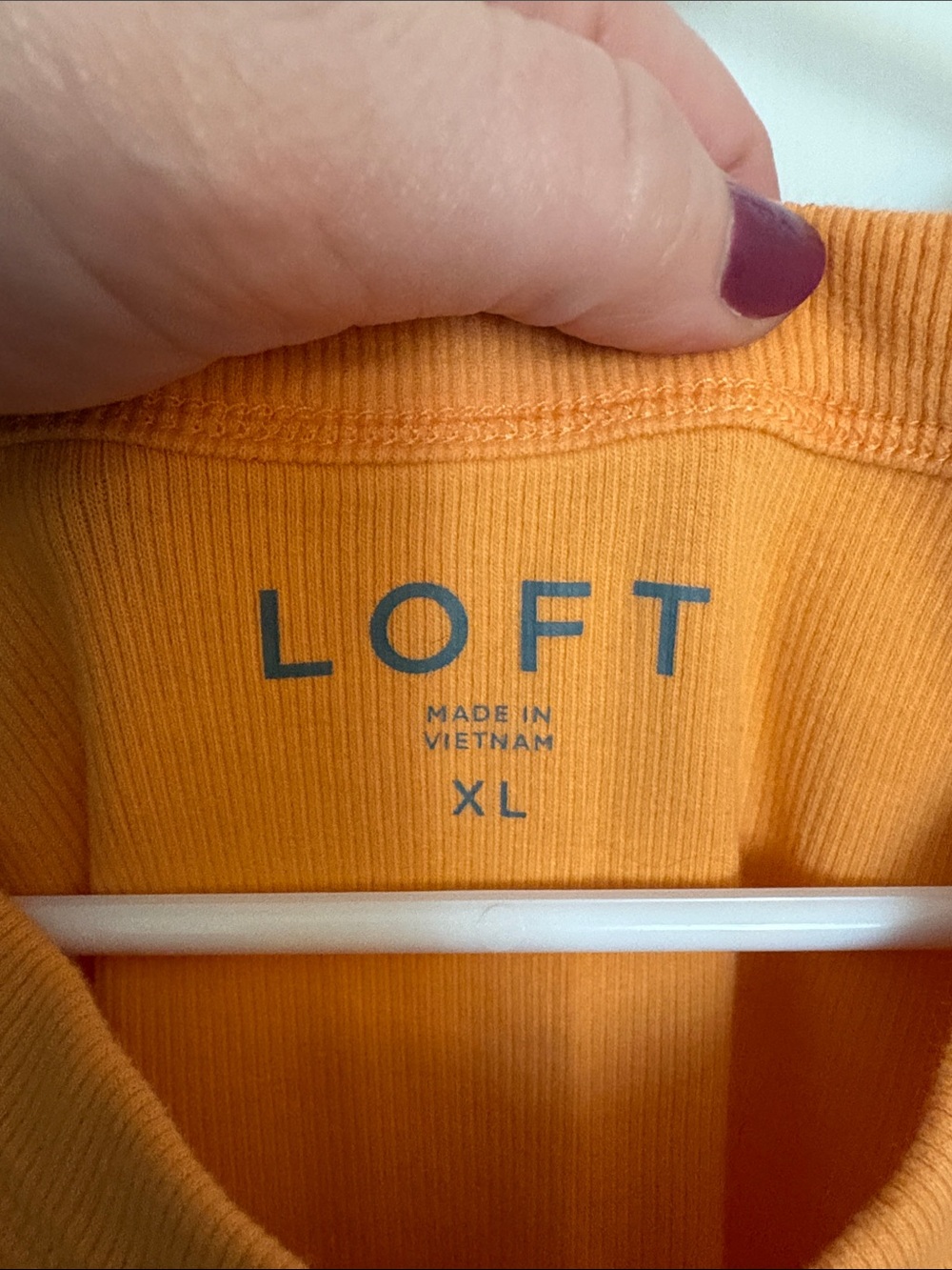 LOFT Orange Ribbed Tank Top - Picture 2 of 3